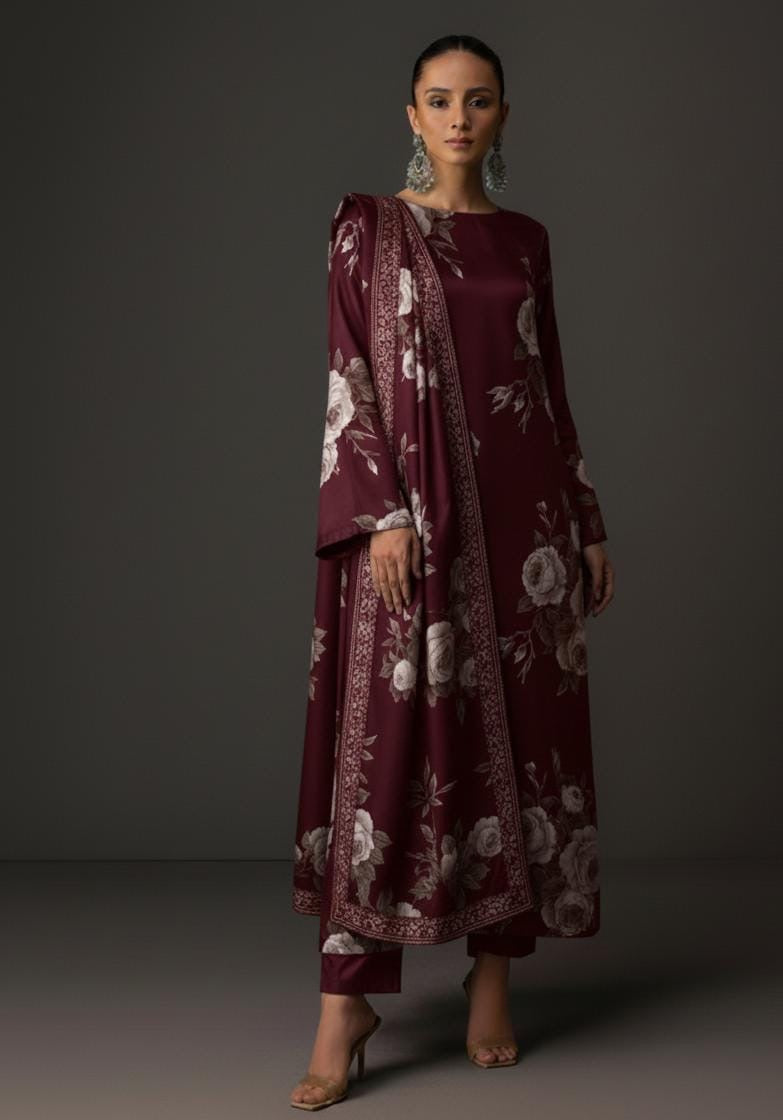 LUXURY SILK 3PCS STITCHED | LS-3604-US