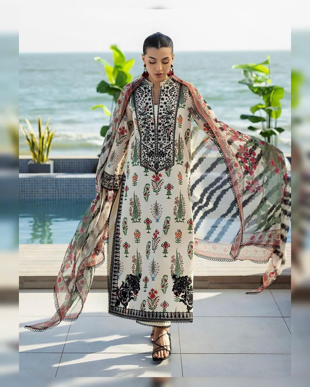 LUXURY SILK 3PCS STITCHED | LS-3601-US