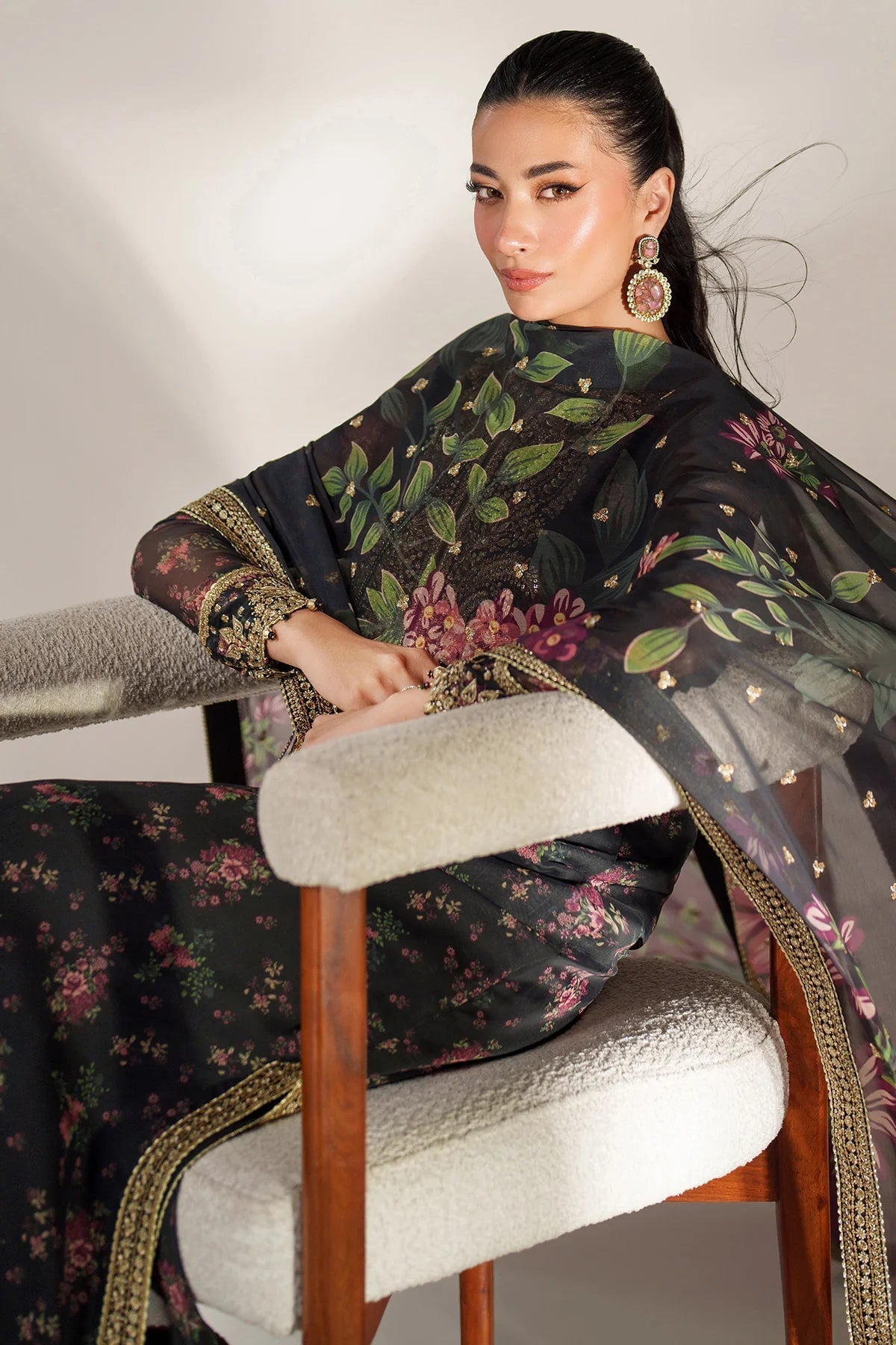 LUXURY CHIFFON 3PCS STITCHED | LC-2705-US